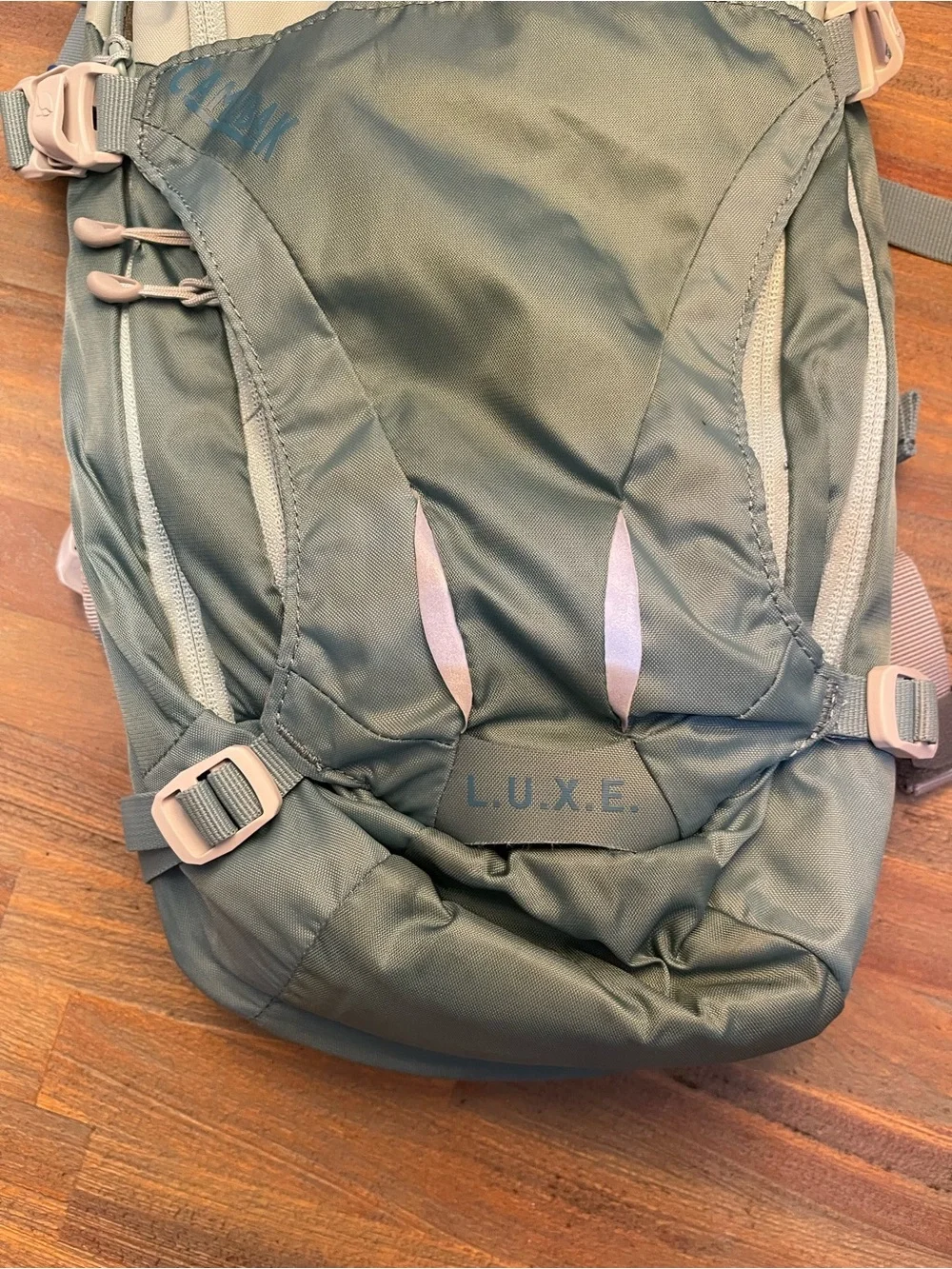Camelbak Light Green Hydration Backpack with Blue Reservoir